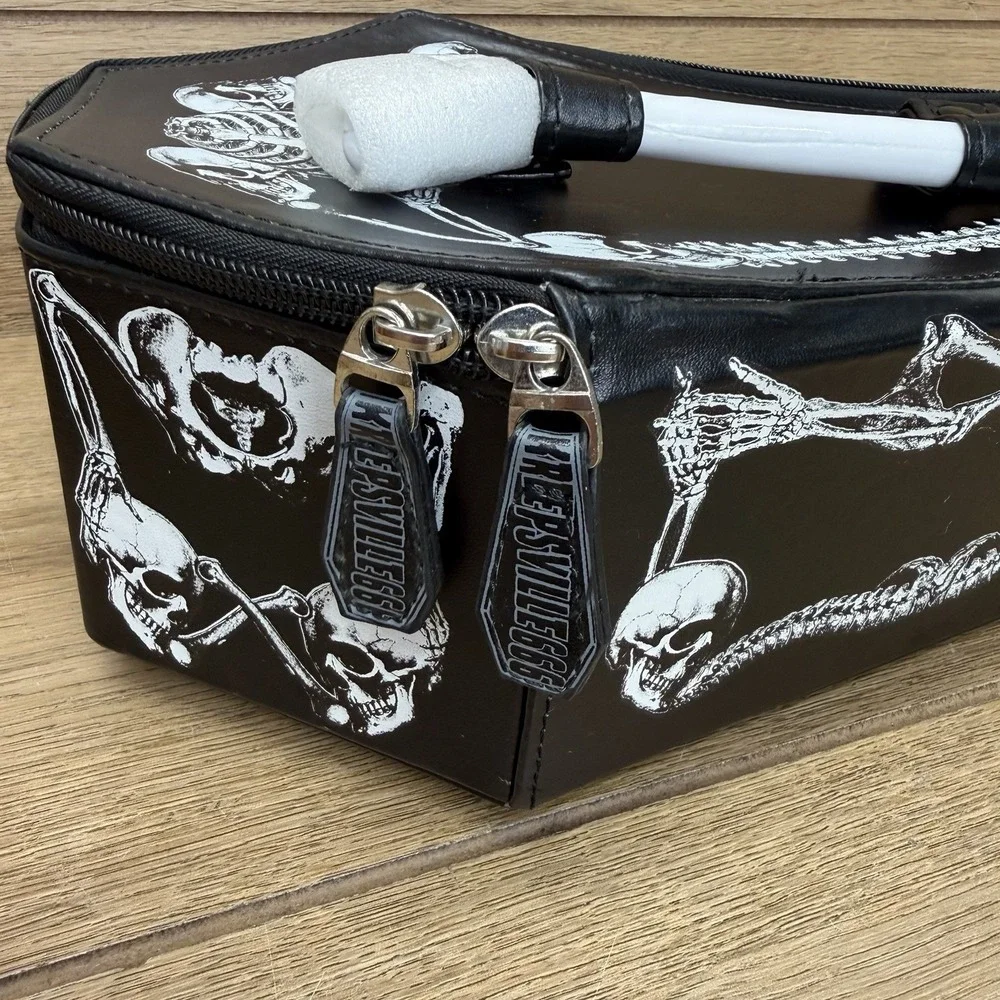 Gothic Coffin Purse w/ Skeleton Bone Handle & Chain Strap – Kreepsville 666
